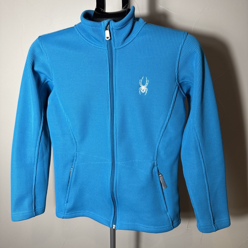 Spyder Core Sweater Jacket Womens L Blue  Full Zip Mid Weight Ski